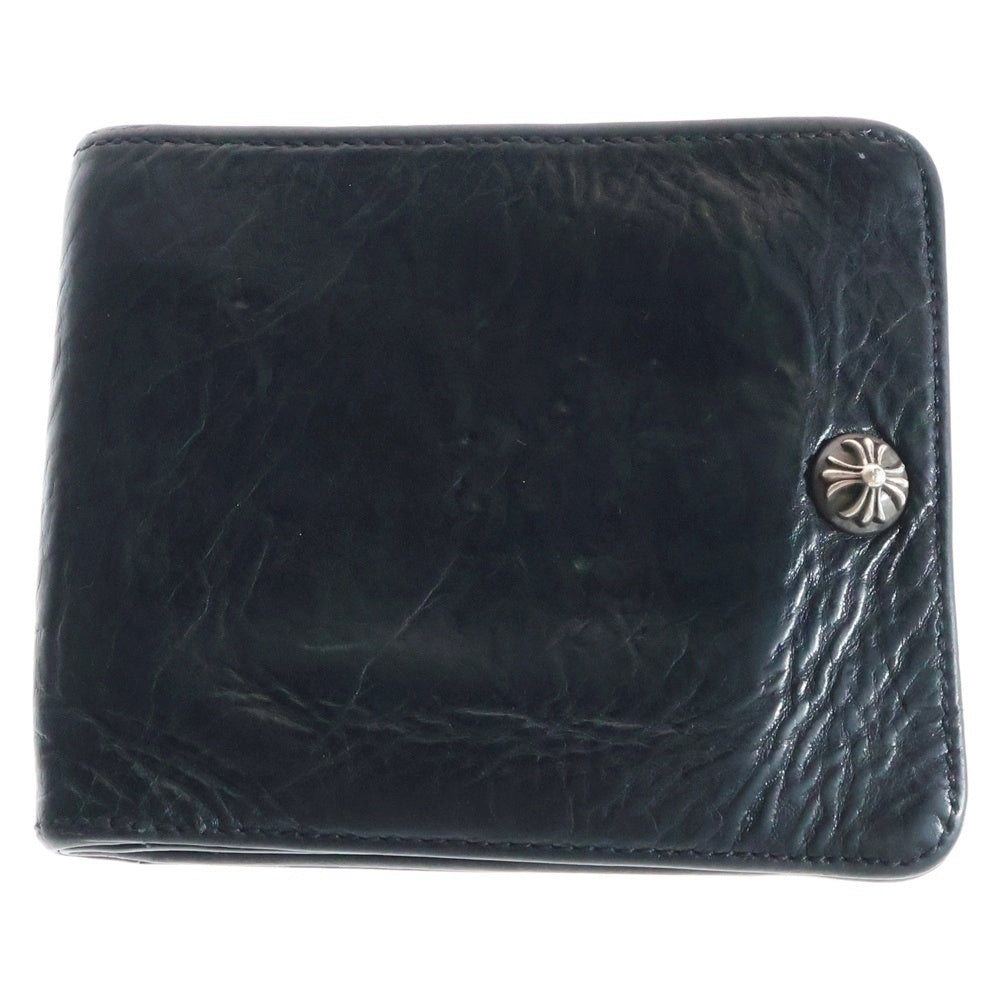 CHROME HEARTS(クロムハーツ) 1SNAP 1スナップ クロス ボールボタン レザーウォレット 財布 ブラック BCA361