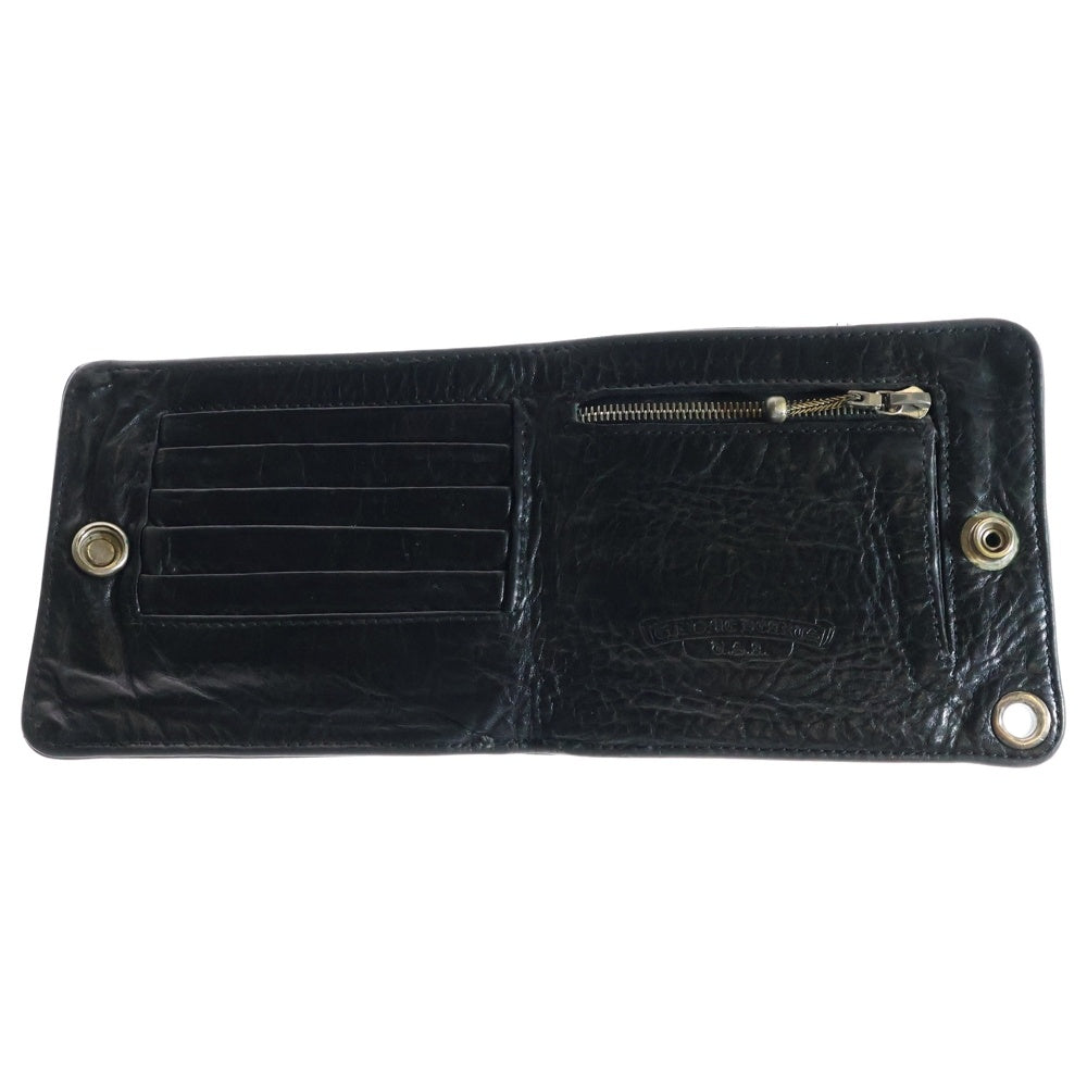 CHROME HEARTS(クロムハーツ) 1SNAP 1スナップ クロス ボールボタン レザーウォレット 財布 ブラック BCA361