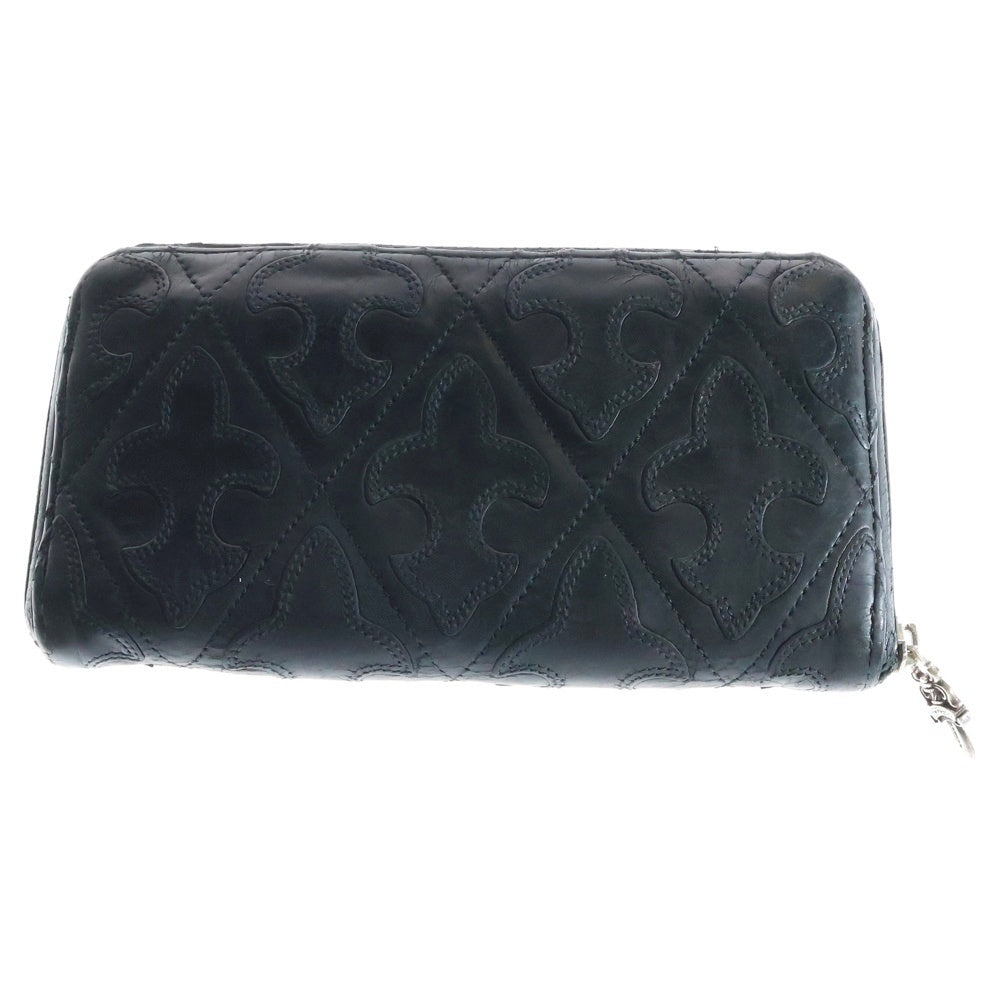 CHROME HEARTS(クロムハーツ) REC F ZIP QUILTED BSフレアキルティングレザーウォレット 長財布 ブラック