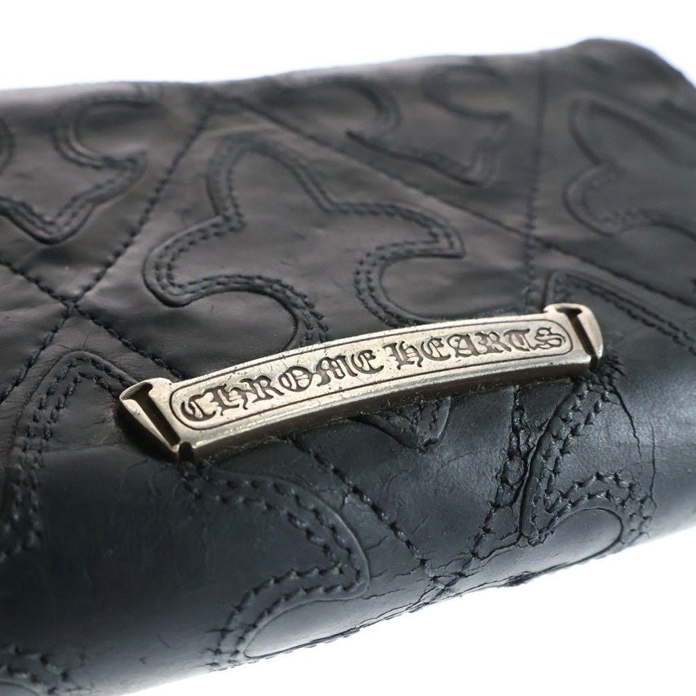 CHROME HEARTS(クロムハーツ) REC F ZIP QUILTED BSフレアキルティングレザーウォレット 長財布 ブラック