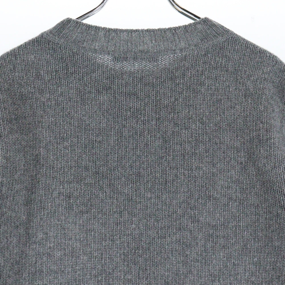 PRADA(プラダ) 23SS ロゴクルーネック カシミヤ ウールニットセーター グレー P24G1V S232 1YMW