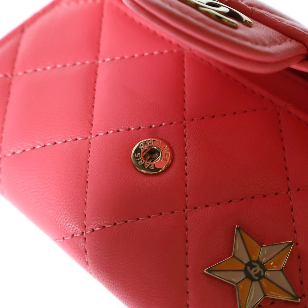 CHANEL(シャネル) ココマーク クルーズ マトラッセ フラップカードケース レザー ピンク
