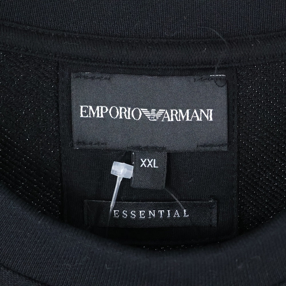 EMPORIO ARMANI(エンポリオアルマーニ) フロントロゴパッチ クルーネックスウェットトレーナー ブラック 8N1MR6 1JRIZ