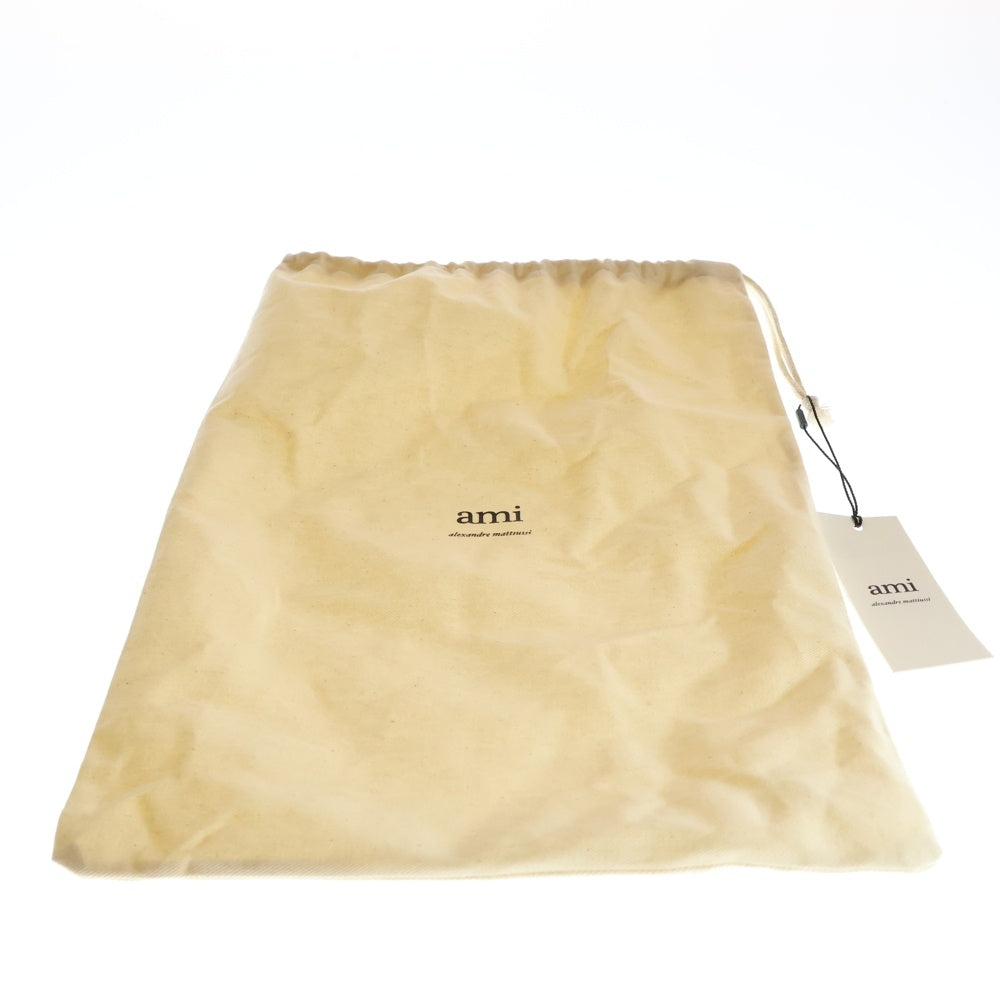 AMI Alexandre Mattiussi(アミアレクサンドルマテュッシ) Ami de Coeur ピーチエフェクト コットンギャバジン ハートロゴ刺繍エンブロイダリー キャップ 帽子 ブラック BFUCP006 AW0041