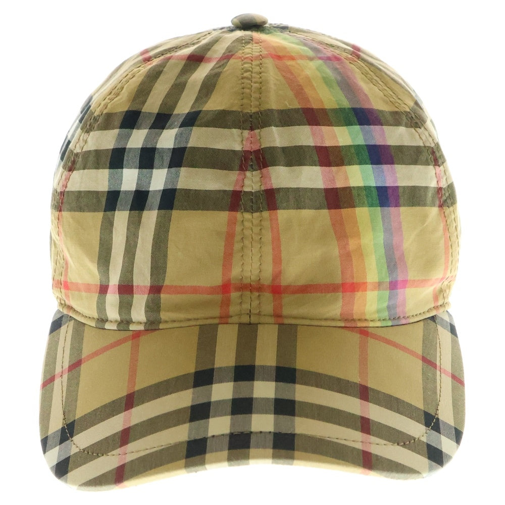 BURBERRY(バーバリー) ノバチェック レインボーライン ベースボールキャップ 帽子 ベージュ 4077526
