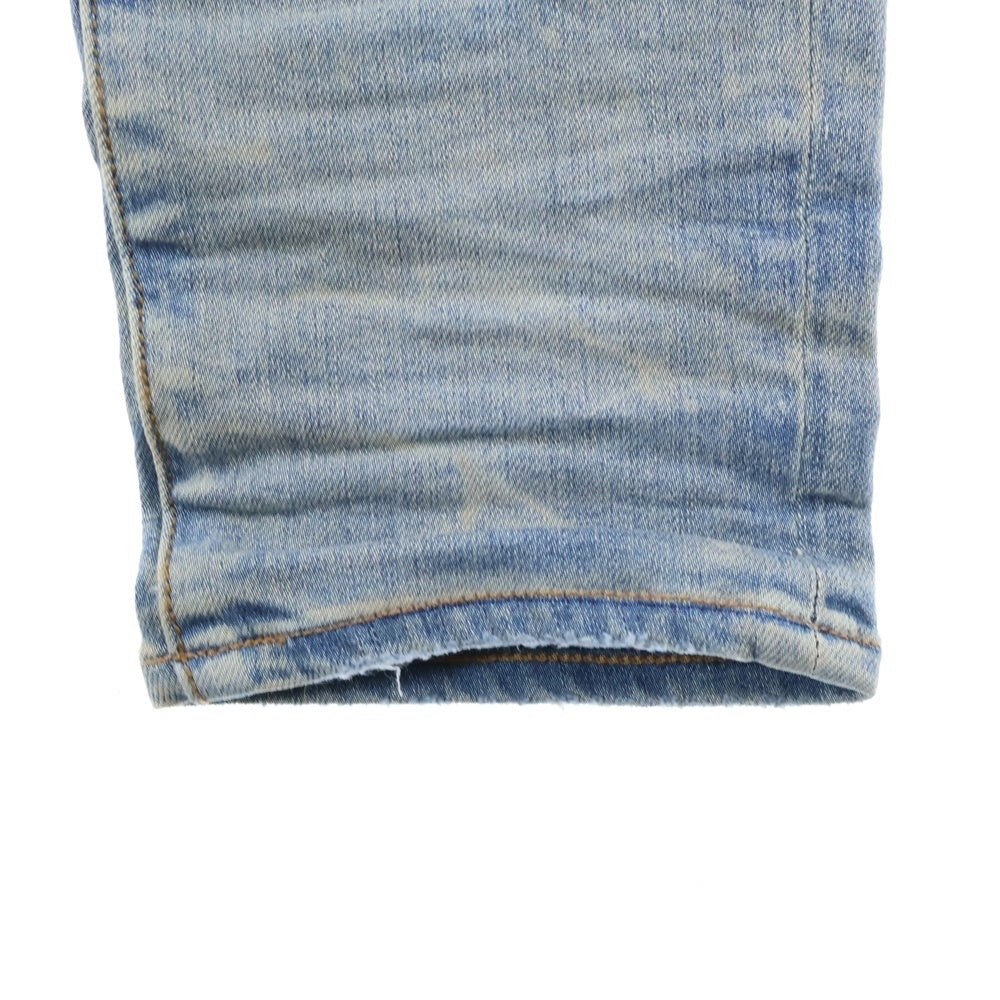 AMIRI(アミリ) MX-1 TOKYO XO BONES JEANS ボーンレザーパッチ スキニーデニムパンツ ジーンズ インディゴ/レッド