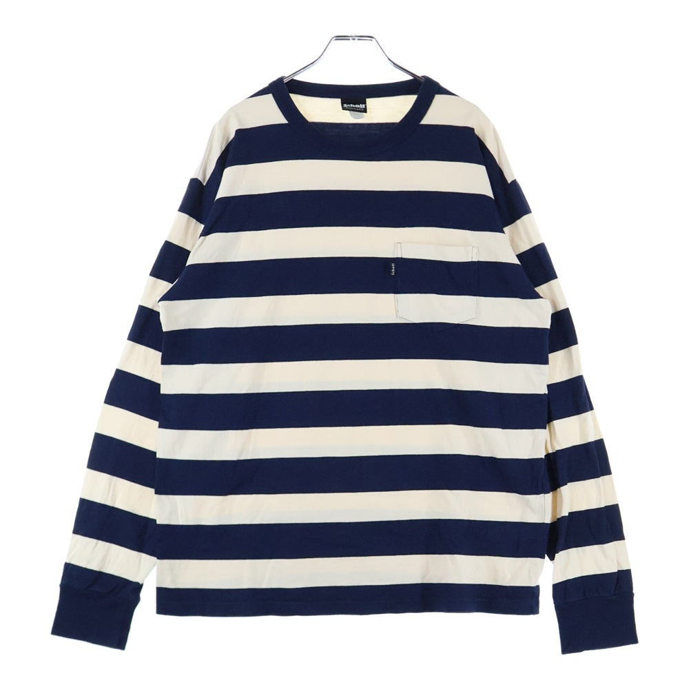 SCHOTT(ショット) ボーダー柄 長袖Tシャツ ネイビー/ホワイト