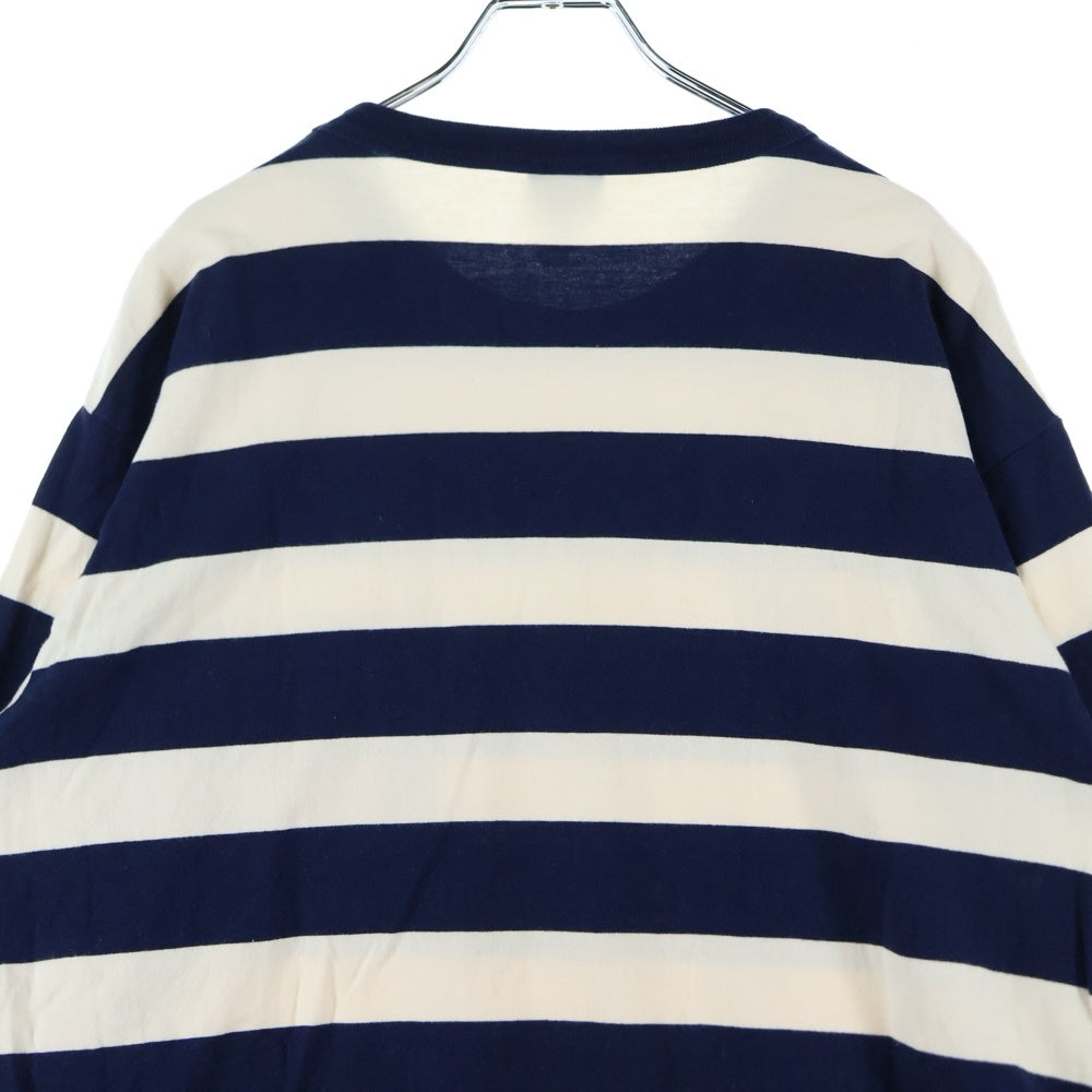 SCHOTT(ショット) ボーダー柄 長袖Tシャツ ネイビー/ホワイト