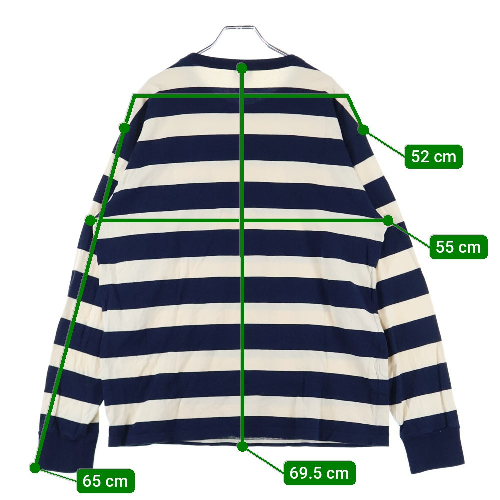 SCHOTT(ショット) ボーダー柄 長袖Tシャツ ネイビー/ホワイト