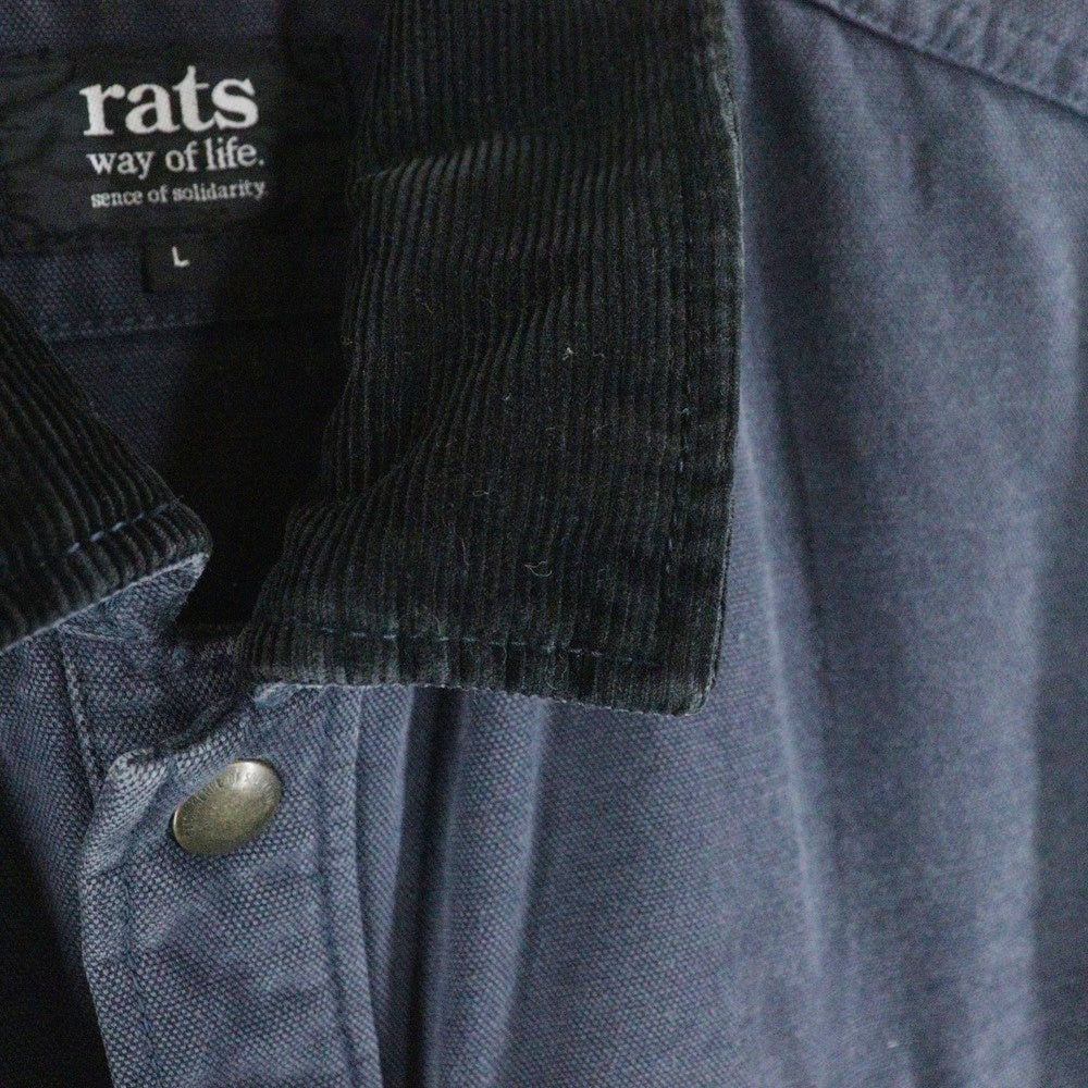 RATS(ラッツ) スナップボタン マルチポケット カバーオールジャケット ネイビー