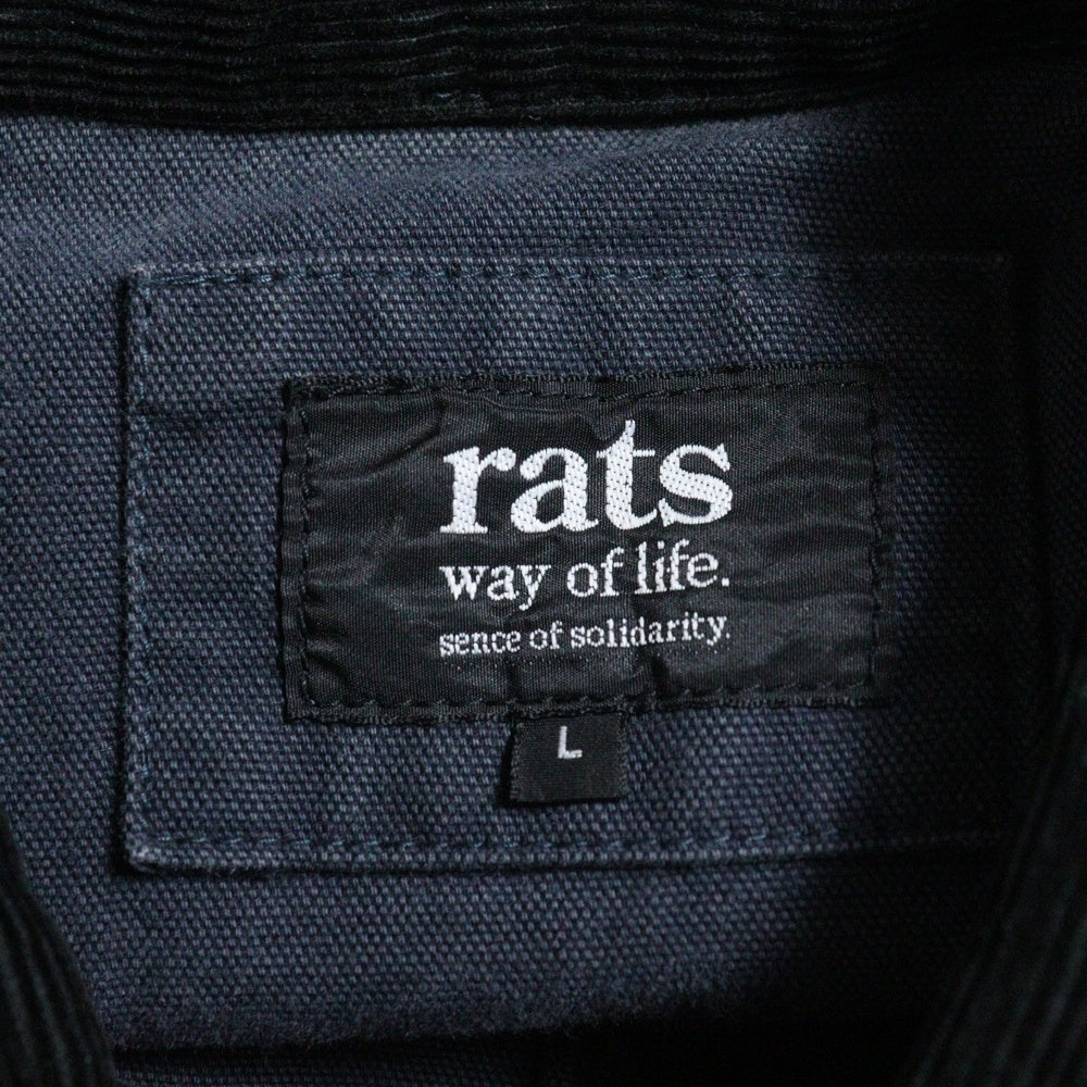 RATS(ラッツ) スナップボタン マルチポケット カバーオールジャケット ネイビー