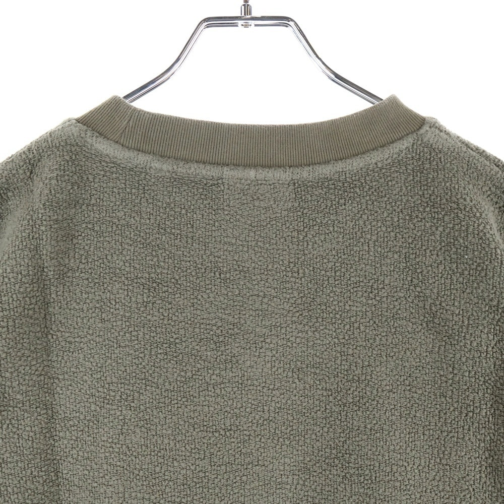 KITH(キス) Reverse Paneled Crewneck リバースロゴ刺繍クルーネックスウェットトレーナー カーキ 22-070-060-0027-4-0