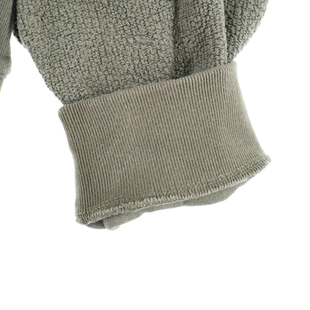 KITH(キス) Reverse Paneled Crewneck リバースロゴ刺繍クルーネックスウェットトレーナー カーキ 22-070-060-0027-4-0