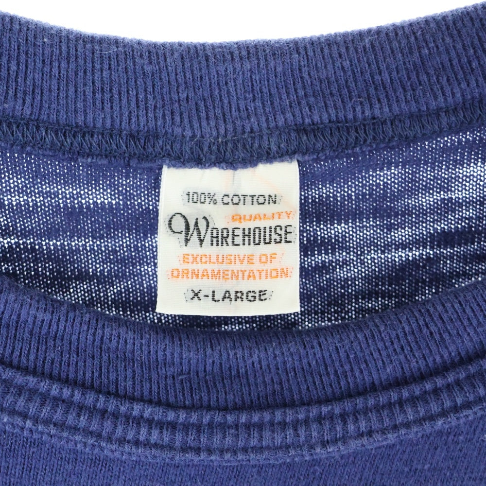 WAREHOUSE(ウェアハウス) ポケット付き コットン クルーネック 半袖Tシャツ ネイビー