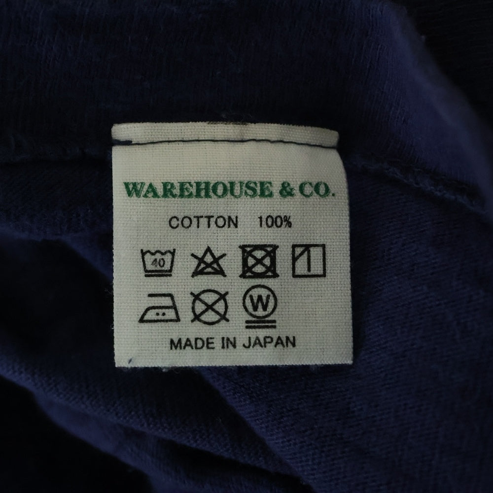 WAREHOUSE(ウェアハウス) ポケット付き コットン クルーネック 半袖Tシャツ ネイビー