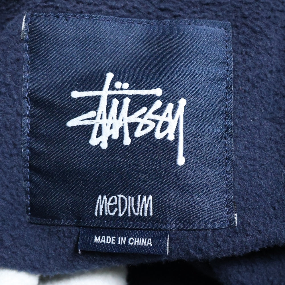 STUSSY(ステューシー) カレッジデザイン スウェット スタジャン ジャケット ネイビー/グレー