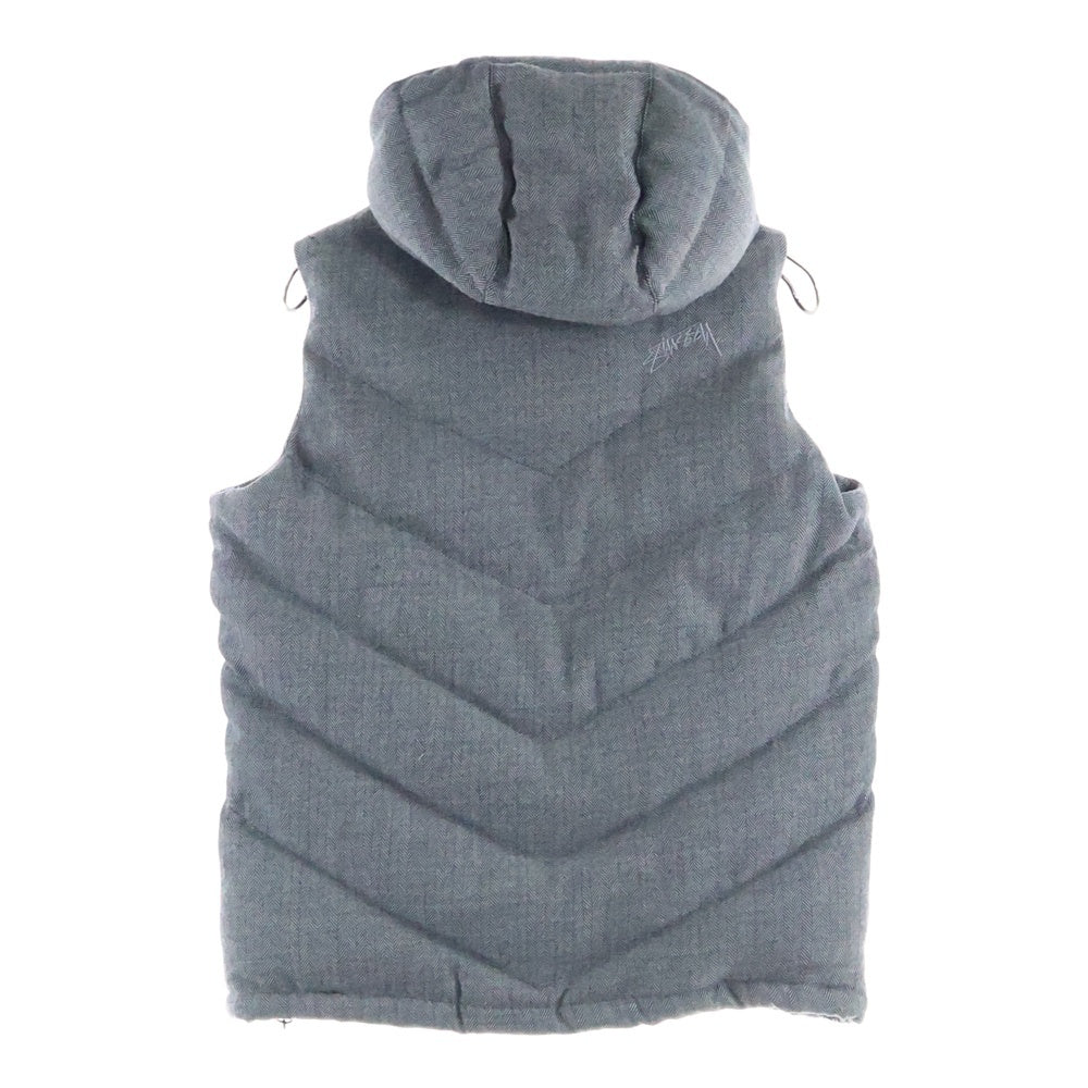 STUSSY(ステューシー) ウール フード付き ダウンベスト グレー