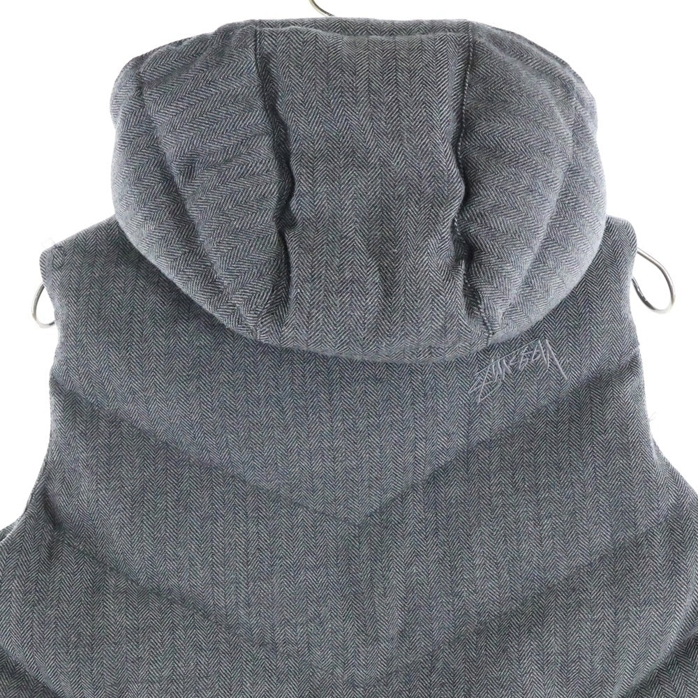 STUSSY(ステューシー) ウール フード付き ダウンベスト グレー