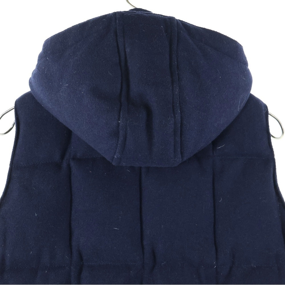 STUSSY(ステューシー) ウール フード付き ダウンベスト ネイビー