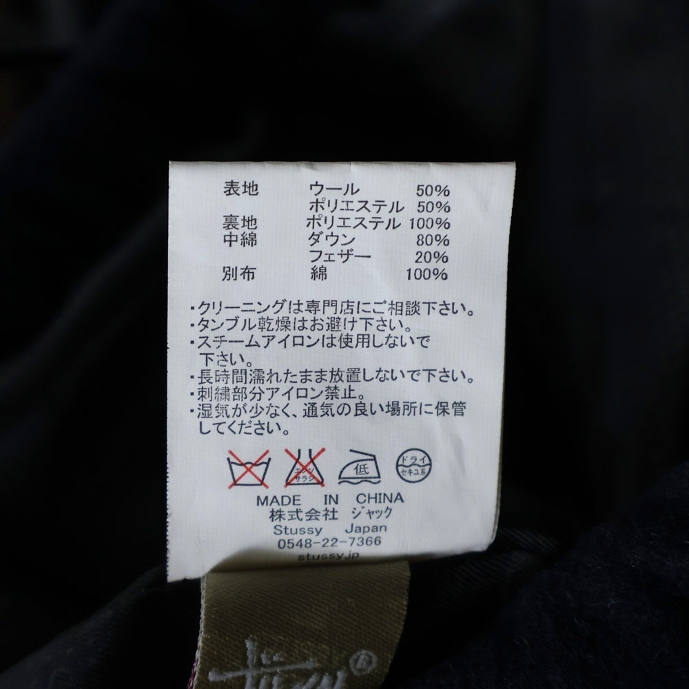 STUSSY(ステューシー) ウール フード付き ダウンベスト ネイビー