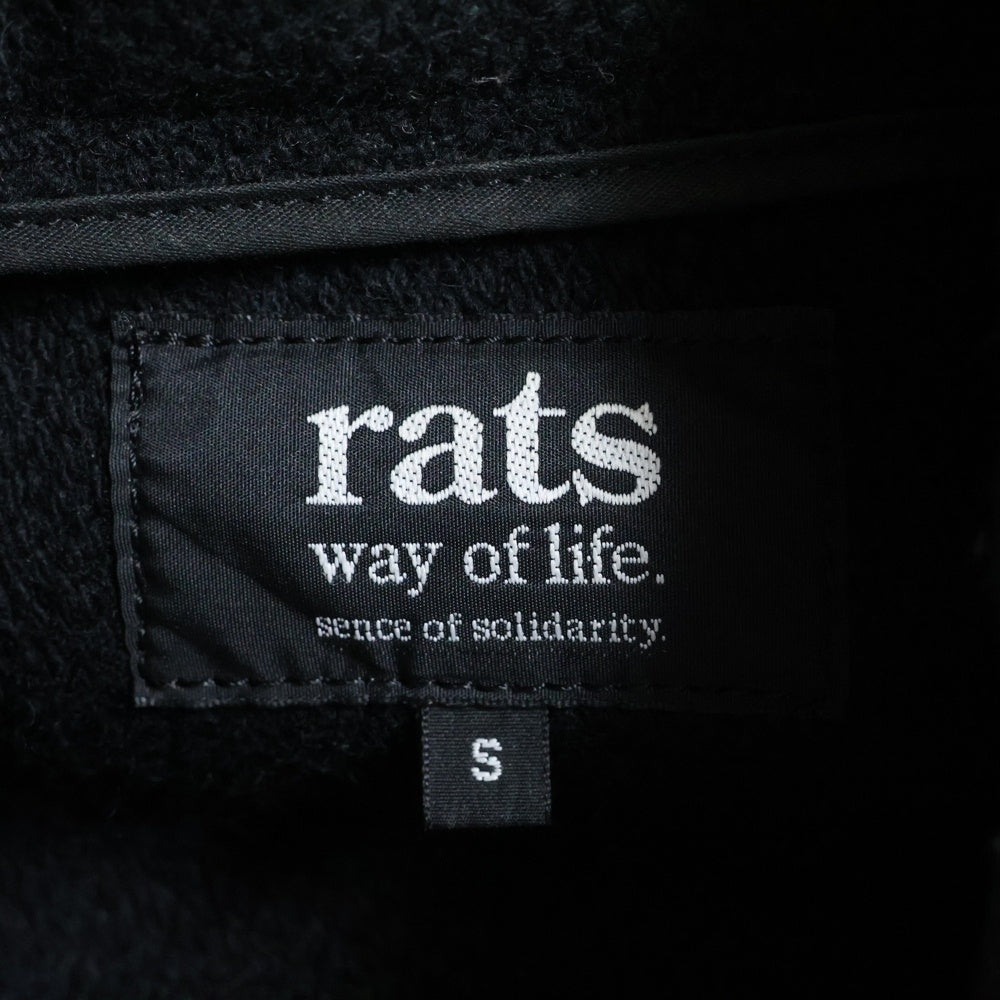 RATS(ラッツ) レザー ウール ジップアップスポーツジャケット ライダース ブラック