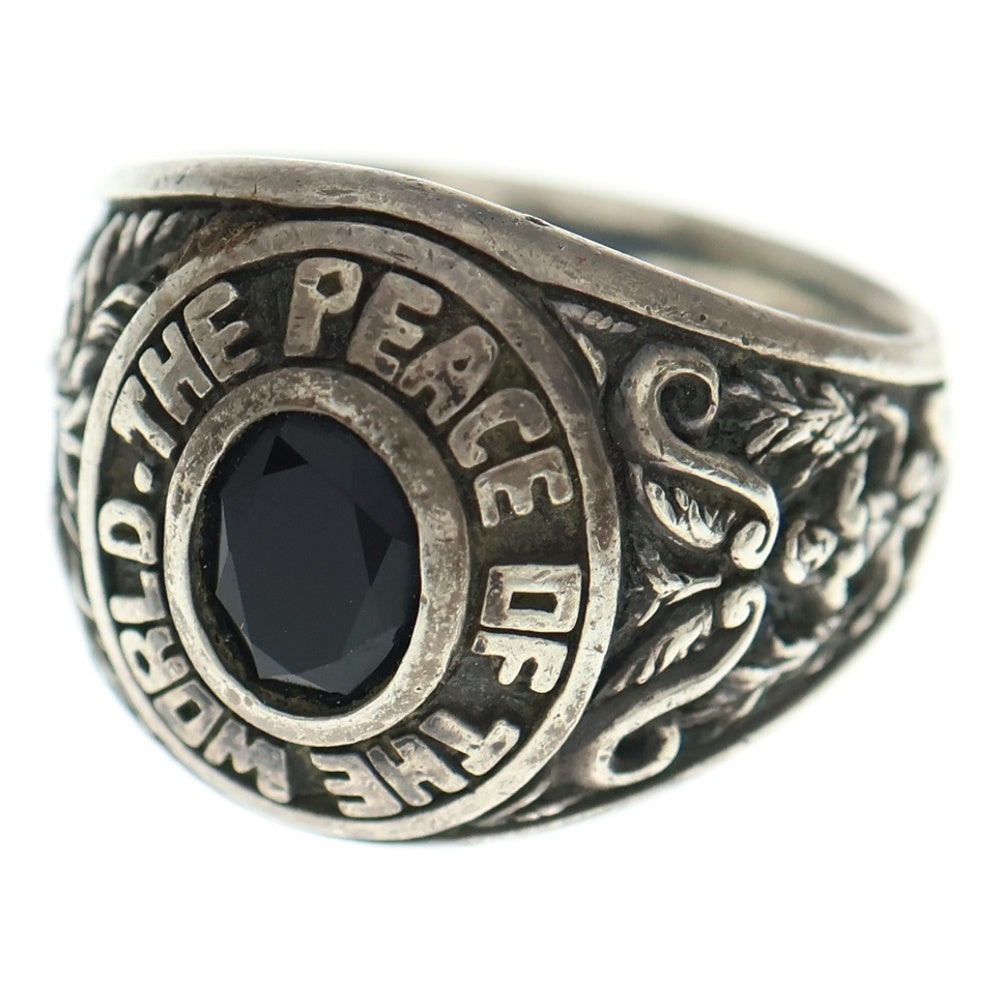 NO BRAND(ノーブランド) ストーン入り カレッジリング 指輪 シルバー