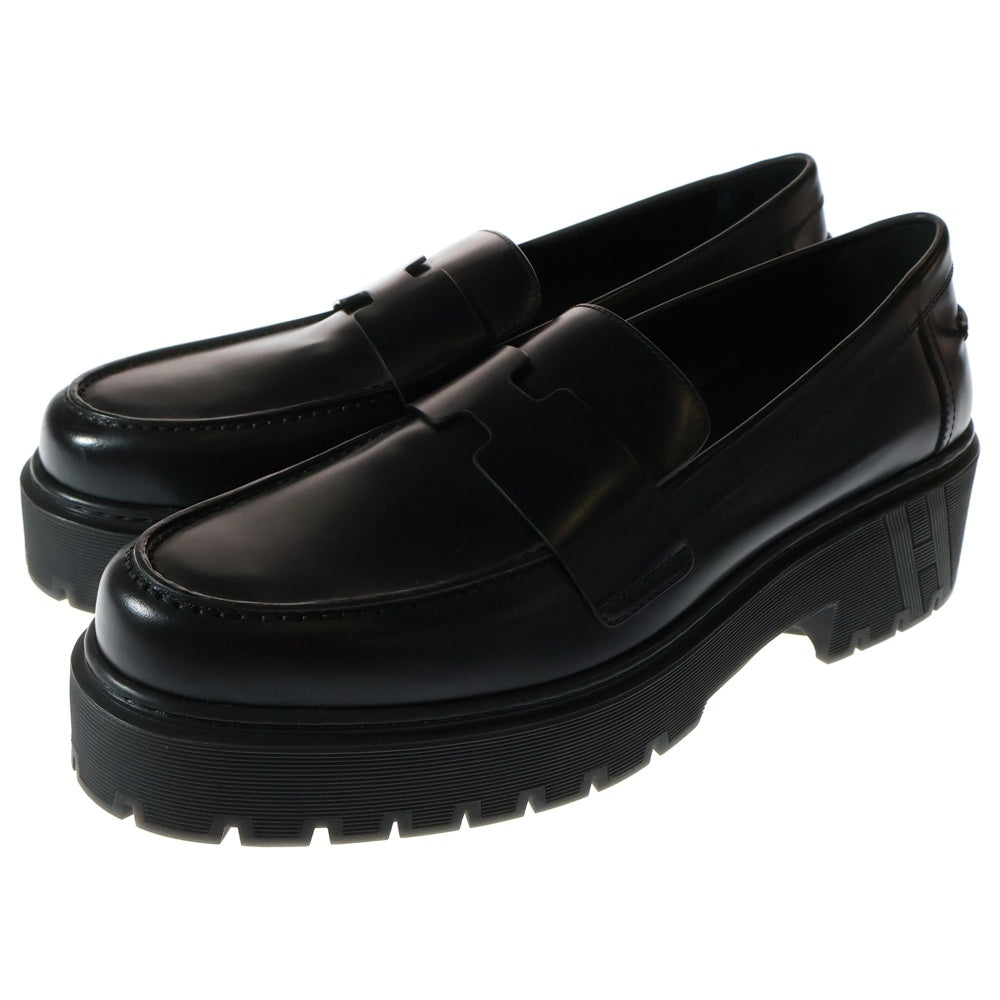 HERMES(エルメス) デューク ローファー レザー 厚底 ブラック