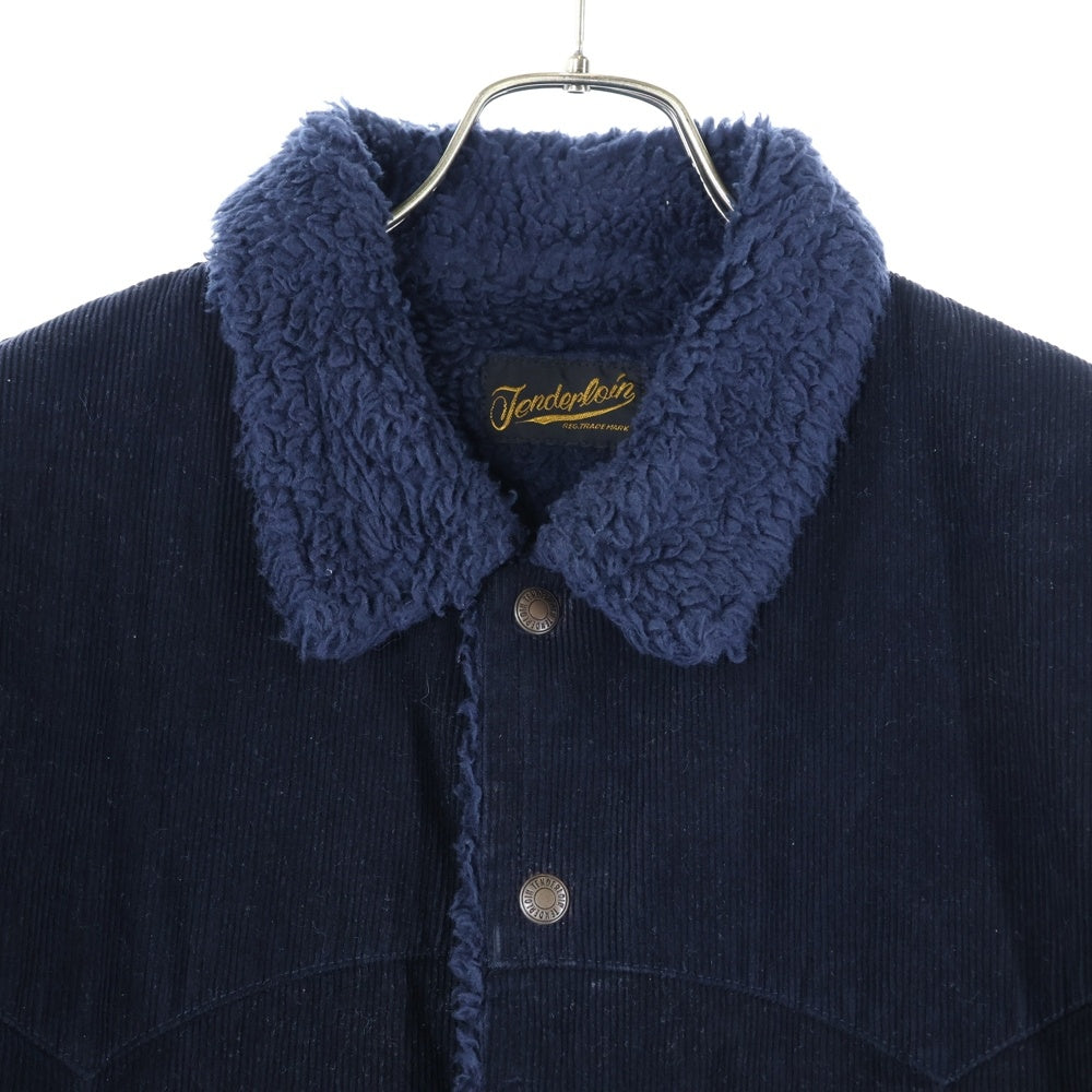 TENDERLOIN(テンダーロイン) コーデュロイ スナップボタン ボアジャケット ネイビー