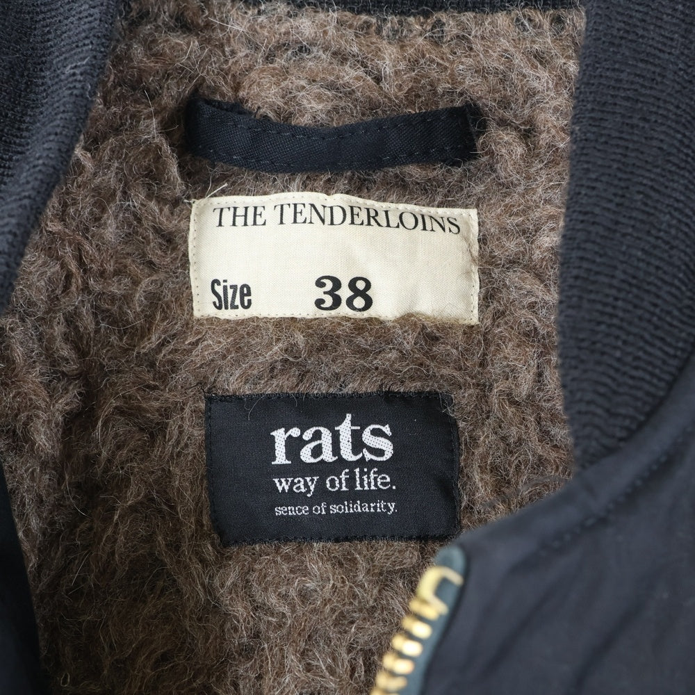 TENDERLOIN(テンダーロイン) ×RATS ラッツ ジップアップ MA-1 ボンバージャケット ブルゾン ブラック