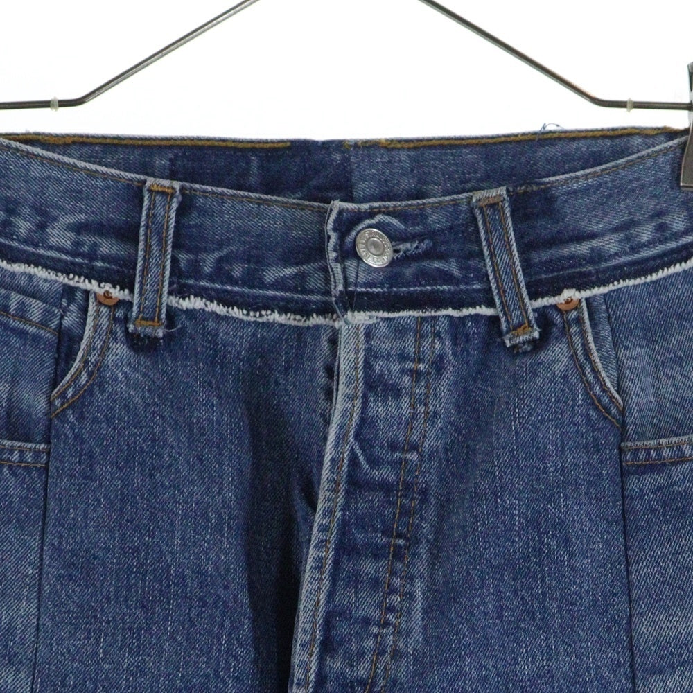 VETEMENTS(ヴェトモン) 再構築 ダメージ加工 クロップドデニムパンツ ジーンズ レディース インディゴ