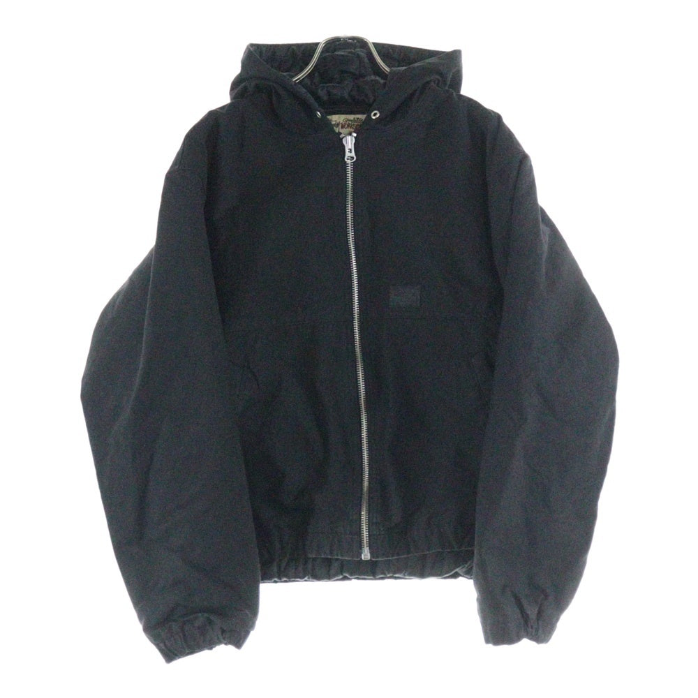 STUSSY(ステューシー) 25AW WAXED COTTON WORK JACKET ワックスド コットン フード ワークジャケット ブラック