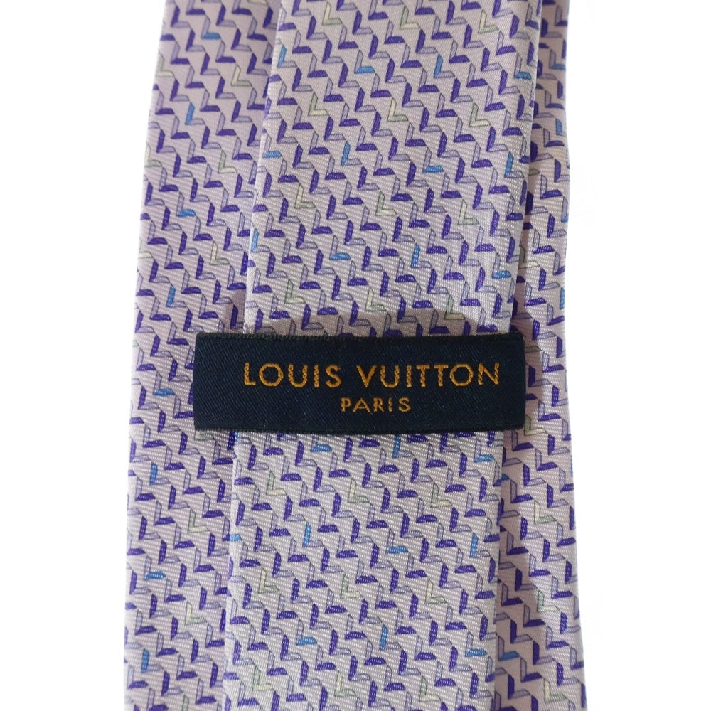 LOUIS VUITTON(ルイヴィトン) 総柄 ネクタイ シルク パープル