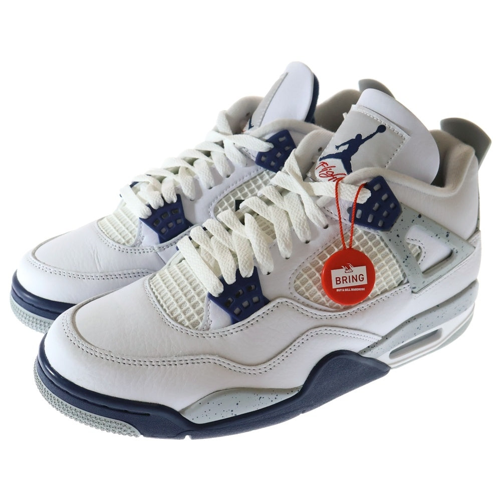 NIKE(ナイキ) AIR JORDAN 4 RETRO エア ジョーダン 4 レトロ ハイカットスニーカー ホワイト/ブルー US8.5/26.5cm DH6927-140