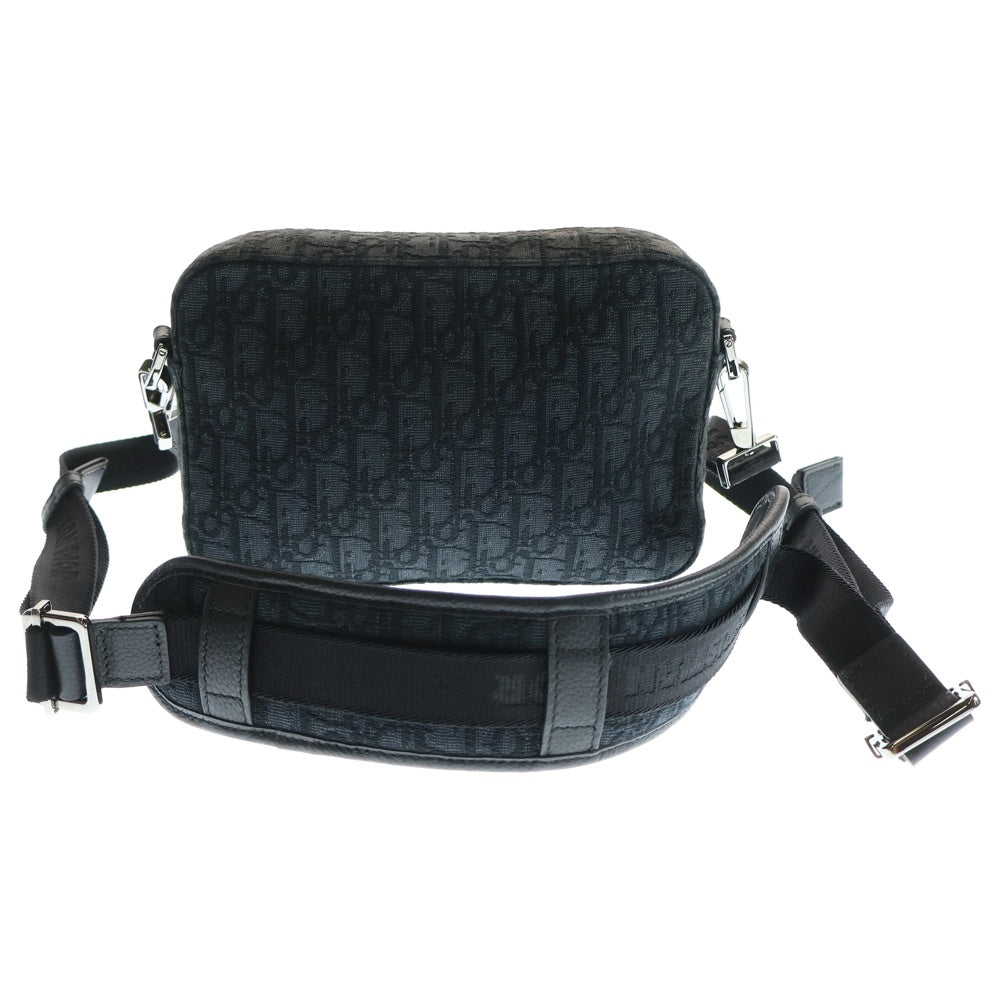 DIOR(ディオール) Safari サファリ オブリーク ジャカード キャンバス レザー ロゴプレート ショルダーバッグ ブラック 2ESWS011YKY H03E