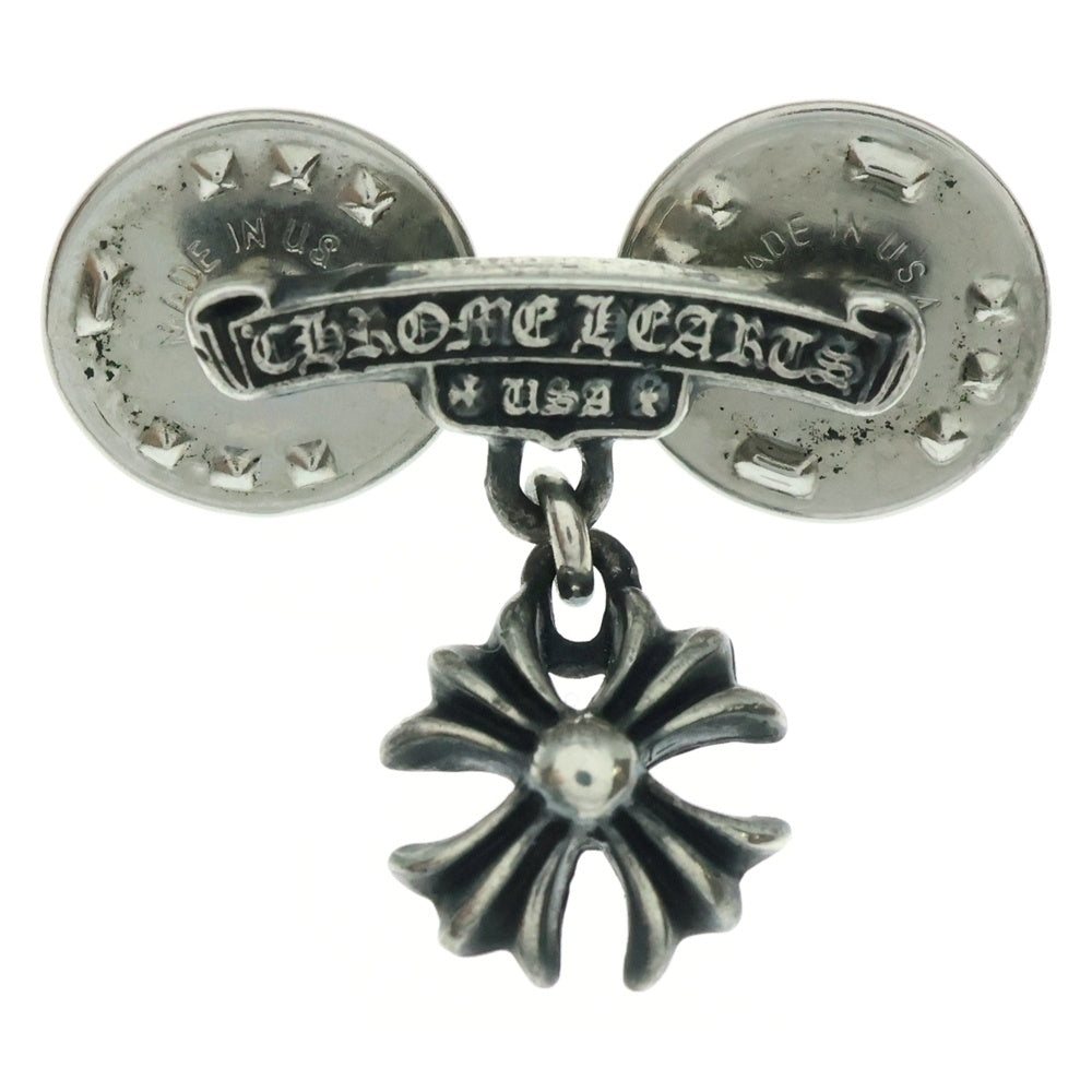 CHROME HEARTS(クロムハーツ) CHクロス スクロールラベル ピンバッチ ブローチ シルバー