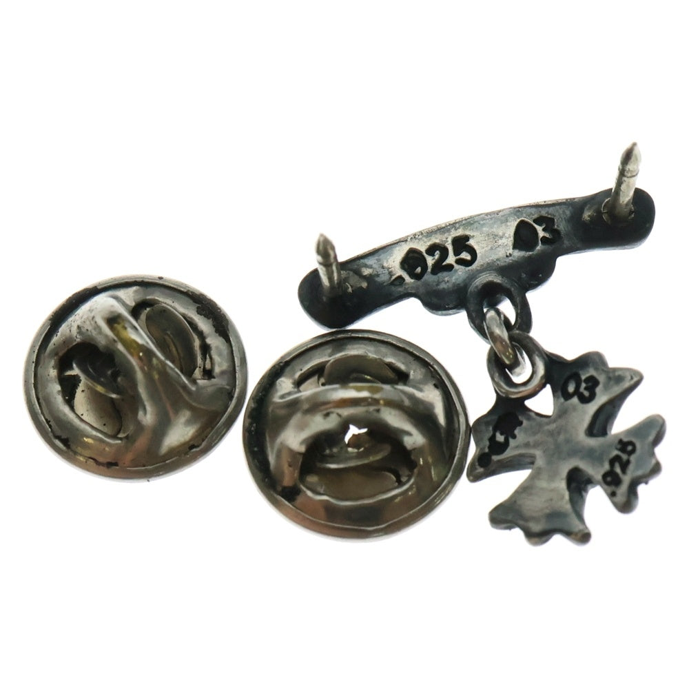 CHROME HEARTS(クロムハーツ) CHクロス スクロールラベル ピンバッチ ブローチ シルバー