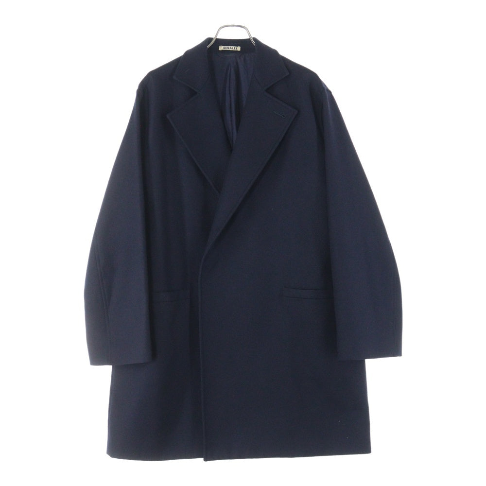AURALEE(オーラリー) 18AW Light Melton Over Coat ウール ロング ジャケット コート ネイビー