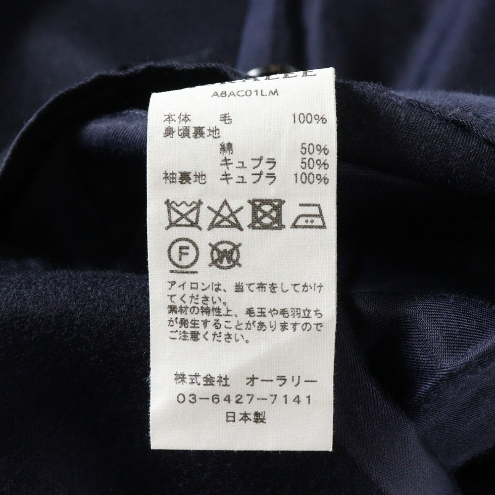 AURALEE(オーラリー) 18AW Light Melton Over Coat ウール ロング ジャケット コート ネイビー