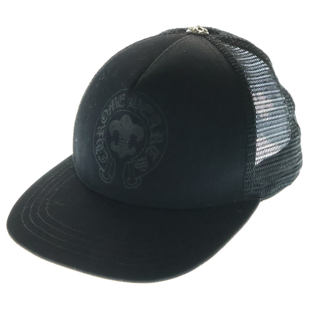 CHROME HEARTS クロムハーツ TRUCKER CAP トラッカーメッシュキャップ ホースシュープリント ブラック CHROME HEARTS(クロムハーツ) TRUCKER CAP トラッカーメッシュキャップ