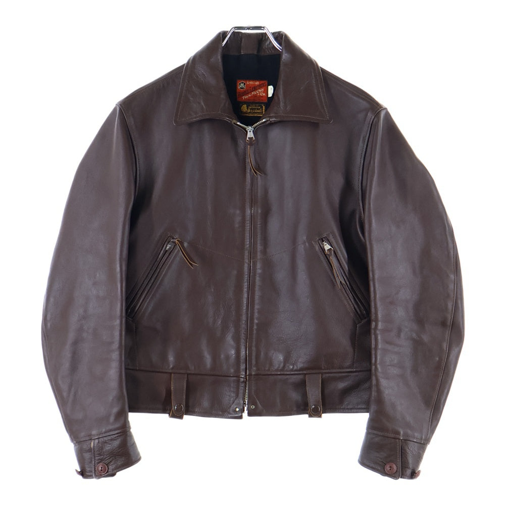 トイズマッコイ　シングルライダースジャケット ホースハイド　ブラウン　38 TOYS McCOY(トイズマッコイ) ホースハイド 馬革 ジップアップ