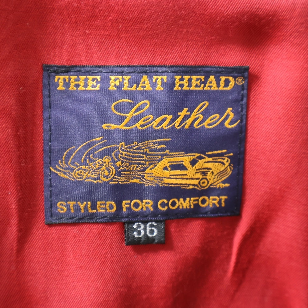 THE FLAT HEAD(フラットヘッド) ホースハイド 馬革 ジップアップレザースポーツジャケット ブルゾン ブラック