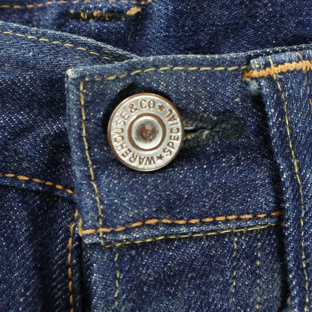 NO BRAND(ノーブランド) ONE PIECE OF ROCK ワンピースオブロック 409XX 初期革パッチ ボタンフライ ストレートデニムパンツ インディゴ