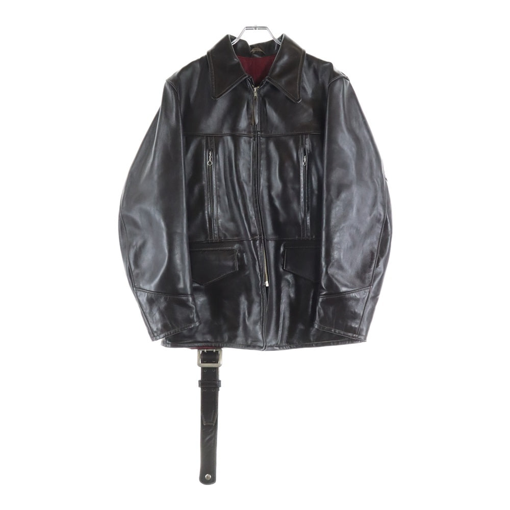 THE REAL McCOY'S(ザリアルマッコイ) ×HARLEY DAVIDSON ハーレーダビッドソン ホースレザー 馬革 キルティングライナー レザーカーコート ジャケット ブラウン