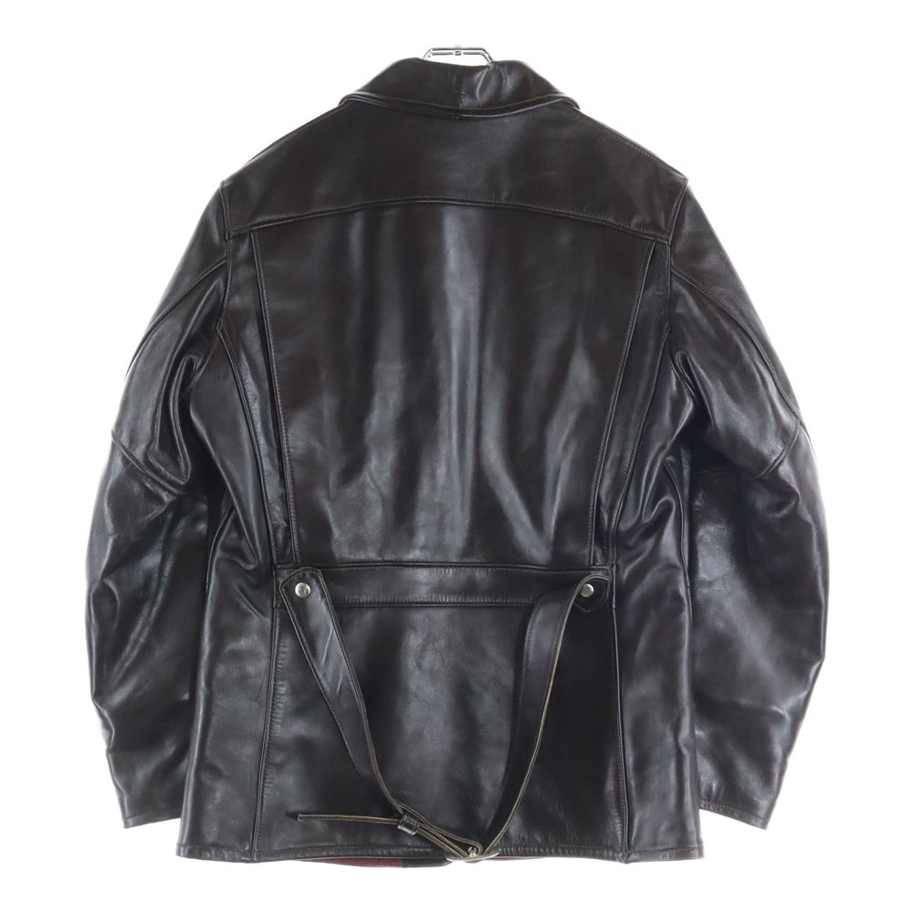 THE REAL McCOY'S(ザリアルマッコイ) ×HARLEY DAVIDSON ハーレーダビッドソン ホースレザー 馬革 キルティングライナー レザーカーコート ジャケット ブラウン