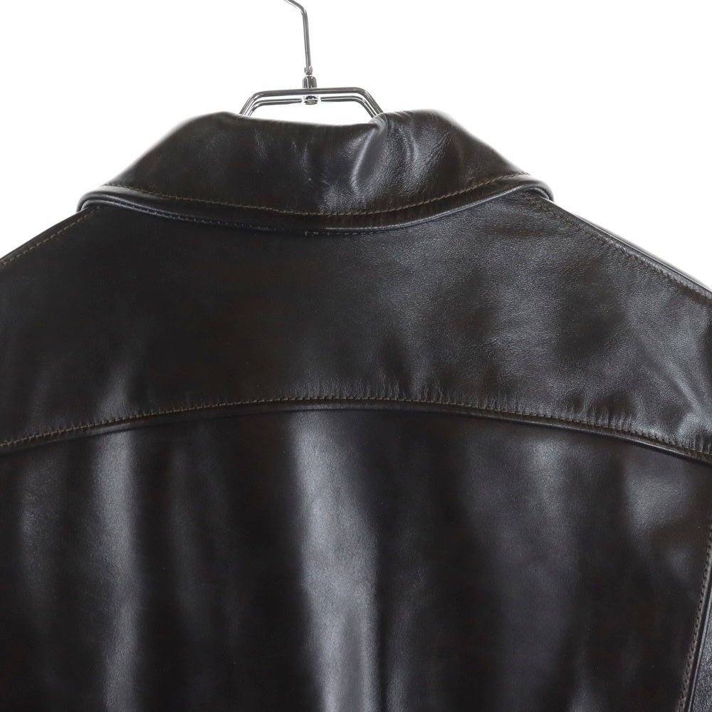 THE REAL McCOY'S(ザリアルマッコイ) ×HARLEY DAVIDSON ハーレーダビッドソン ホースレザー 馬革 キルティングライナー レザーカーコート ジャケット ブラウン