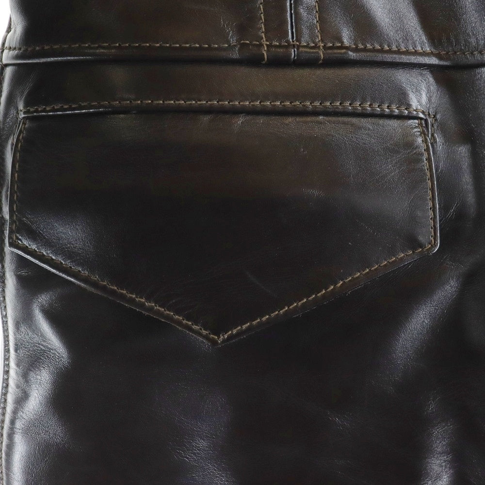 THE REAL McCOY'S(ザリアルマッコイ) ×HARLEY DAVIDSON ハーレーダビッドソン ホースレザー 馬革 キルティングライナー レザーカーコート ジャケット ブラウン