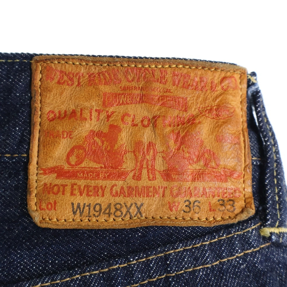 NO BRAND(ノーブランド) WEST RIDE WAREHOUSE 別注 W1948XX ボタンフライ ストレートデニムパンツ ジーンズ インディゴ