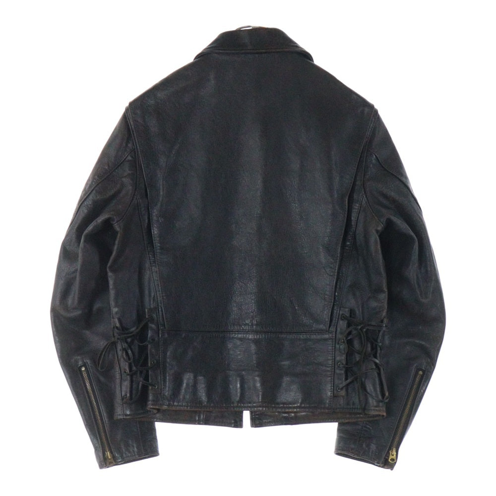 THE FLAT HEAD(フラットヘッド) ジップアップ ホースハイド 馬革 レザースポーツジャケット ブルゾン ダークブラウン