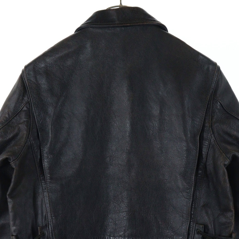 THE FLAT HEAD(フラットヘッド) ジップアップ ホースハイド 馬革 レザースポーツジャケット ブルゾン ダークブラウン