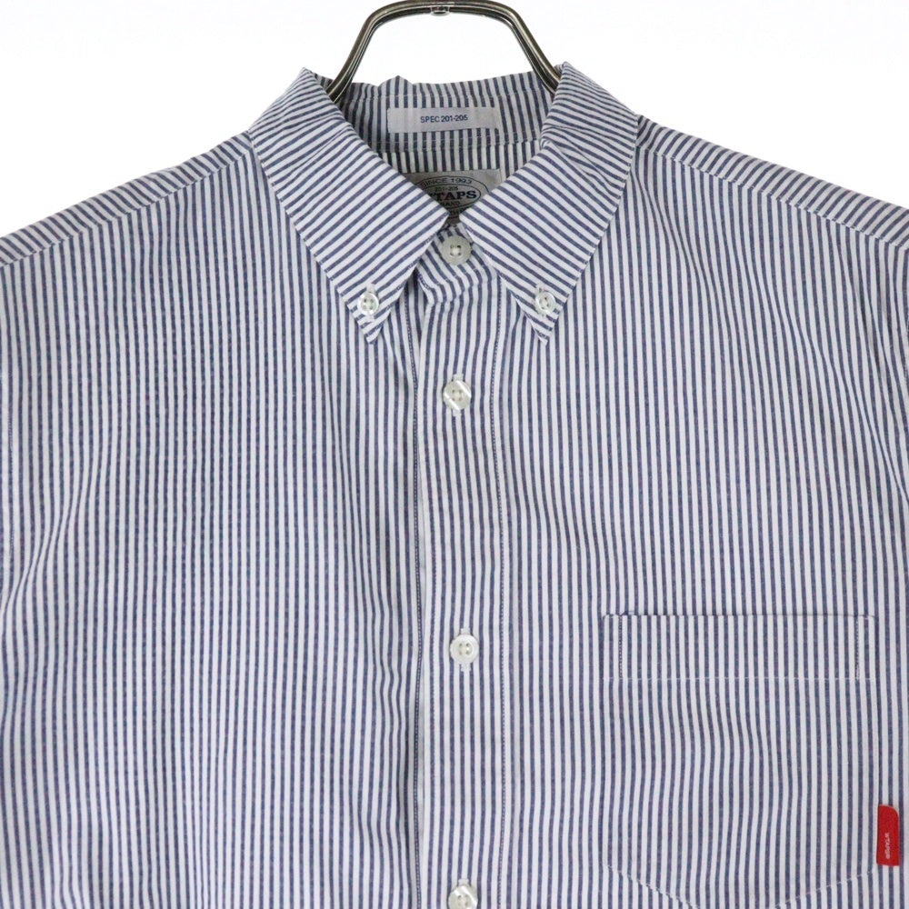 WTAPS(ダブルタップス) 14SS TRAD L/S SHIRTS COPO SEERSUCKER STRIPE 141LTDT-SHM02 ストライプ柄 長袖シャツ ホワイト/ブルー